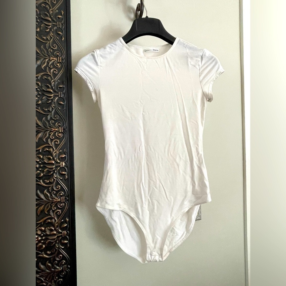 Reformation White Short Sleeve Bodysuit
